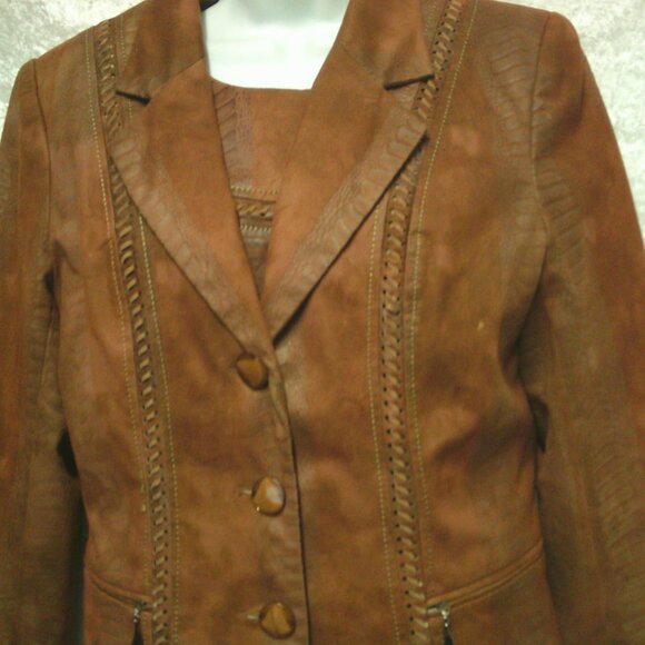 Rosemary Women's jacket skirt vest set faux lether size-13-15 - Picture 7 of 16